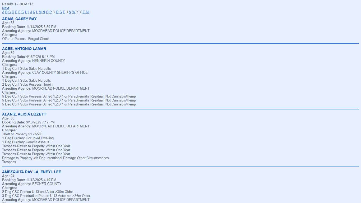 Clay County Inmate Roster
